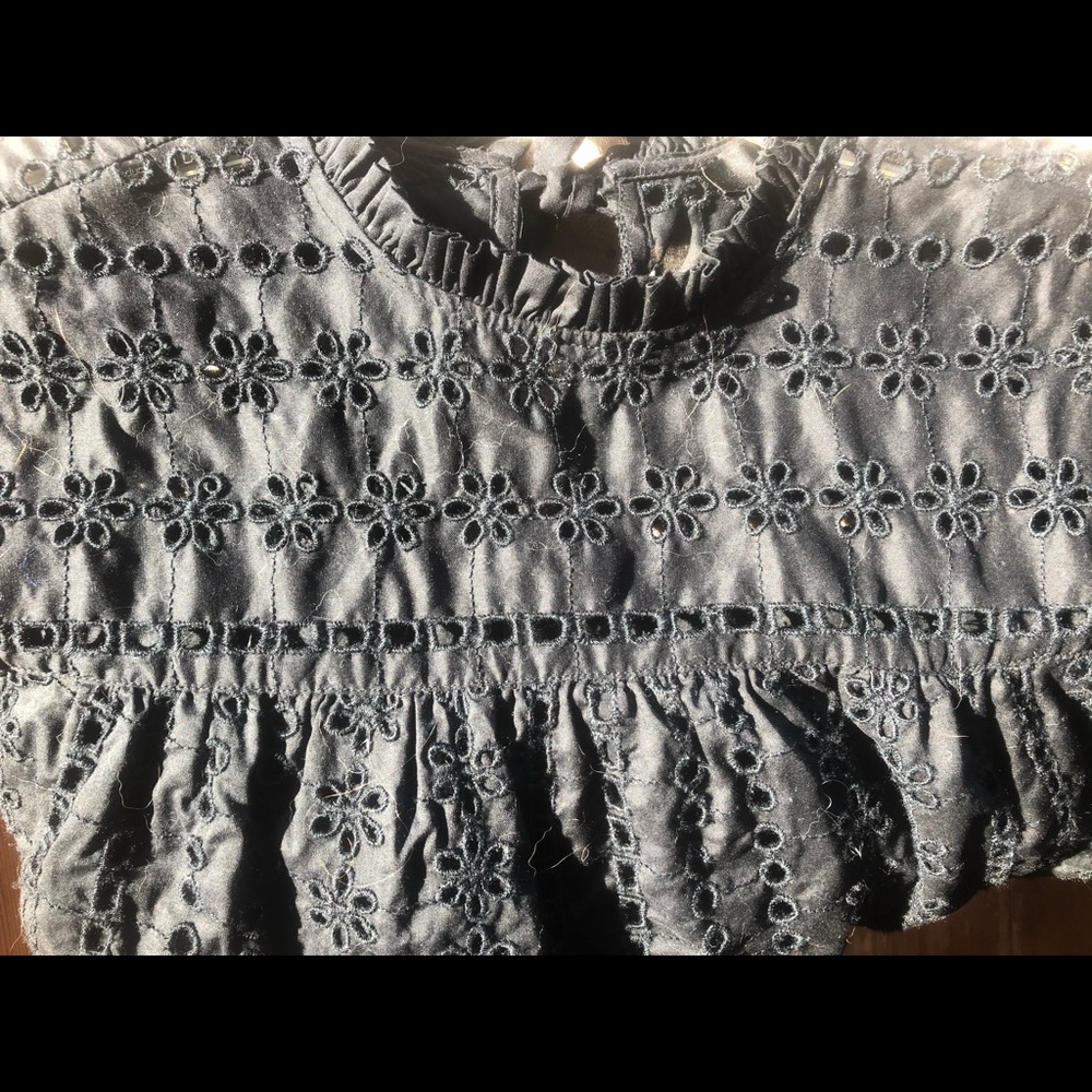 J. Crew black eyelet blouse AL603 - Picture 5 of 6